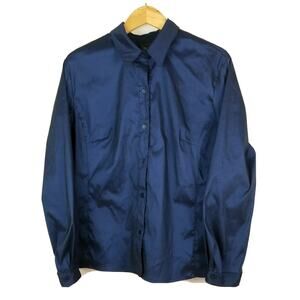 Anthony Mark Hankins Womens Shirt Plus Size 18 Blue Button Up Long Sleeve Blouse